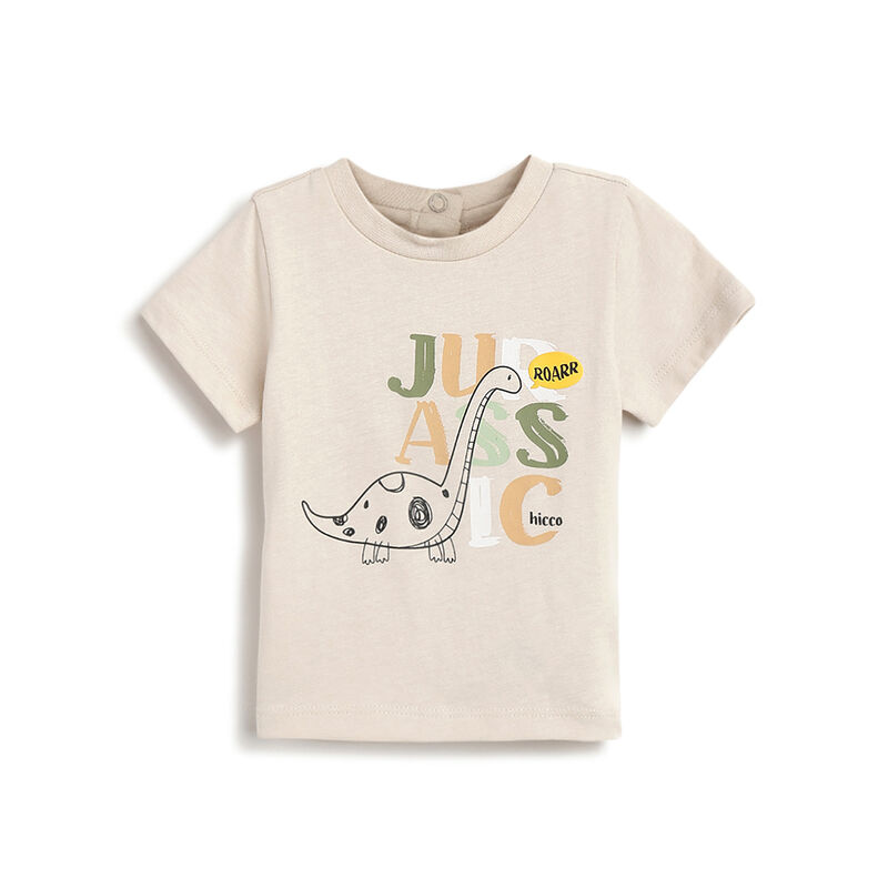 Boys Light Natural Graphic Printed Short Sleeve T-Shirt image number 0